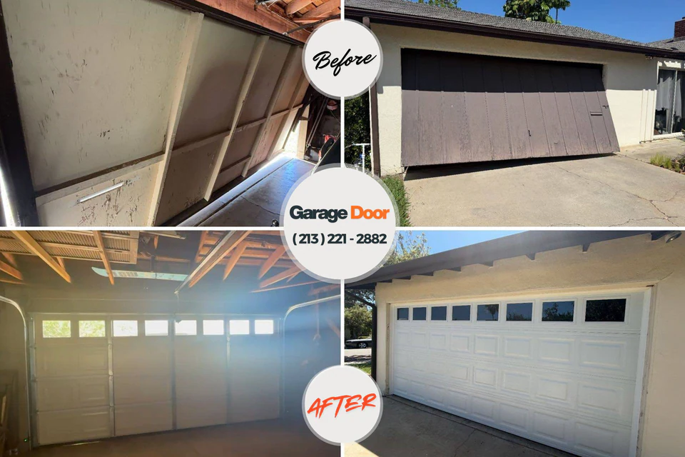 Before and after: garage door repair 84655